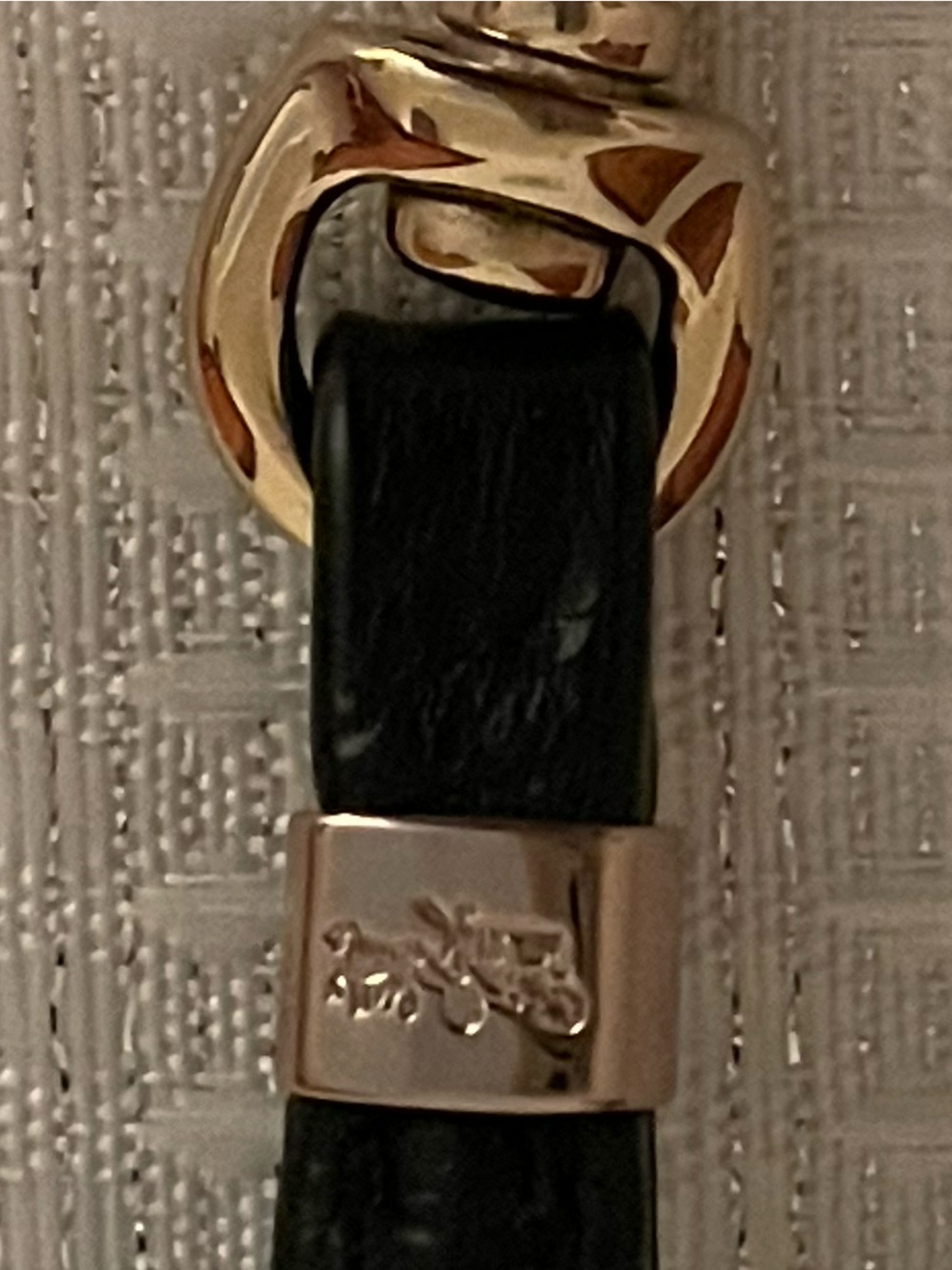 Coach Black Leather & Gold Hardware Wrist Strap Key Lanyard - EUC - Picture 7 of 8